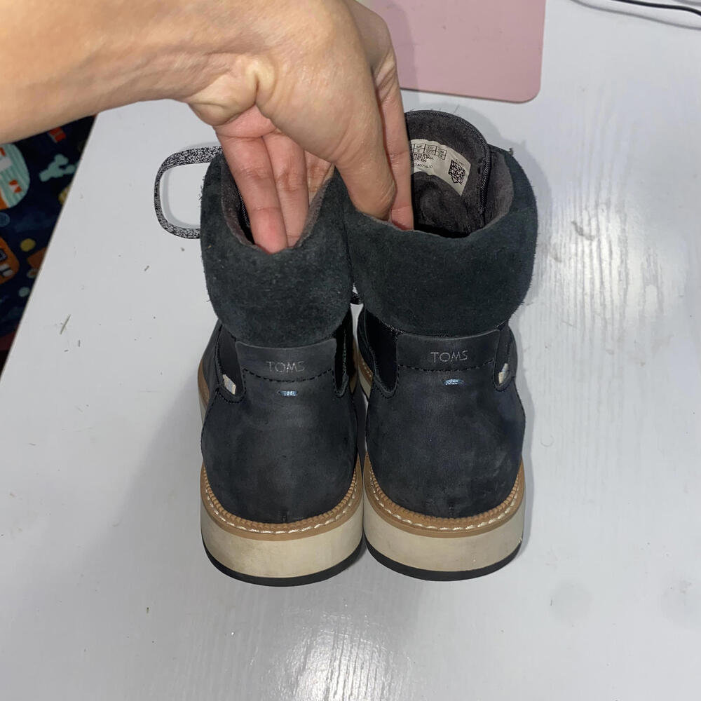 TOMS Black Mesa Lace Up Boots Women 7 Rugged Casual Streetwear Fall Winter Style - Picture 5 of 5